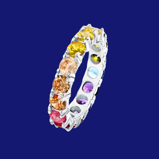 Anillo Zirconias Arcoiris